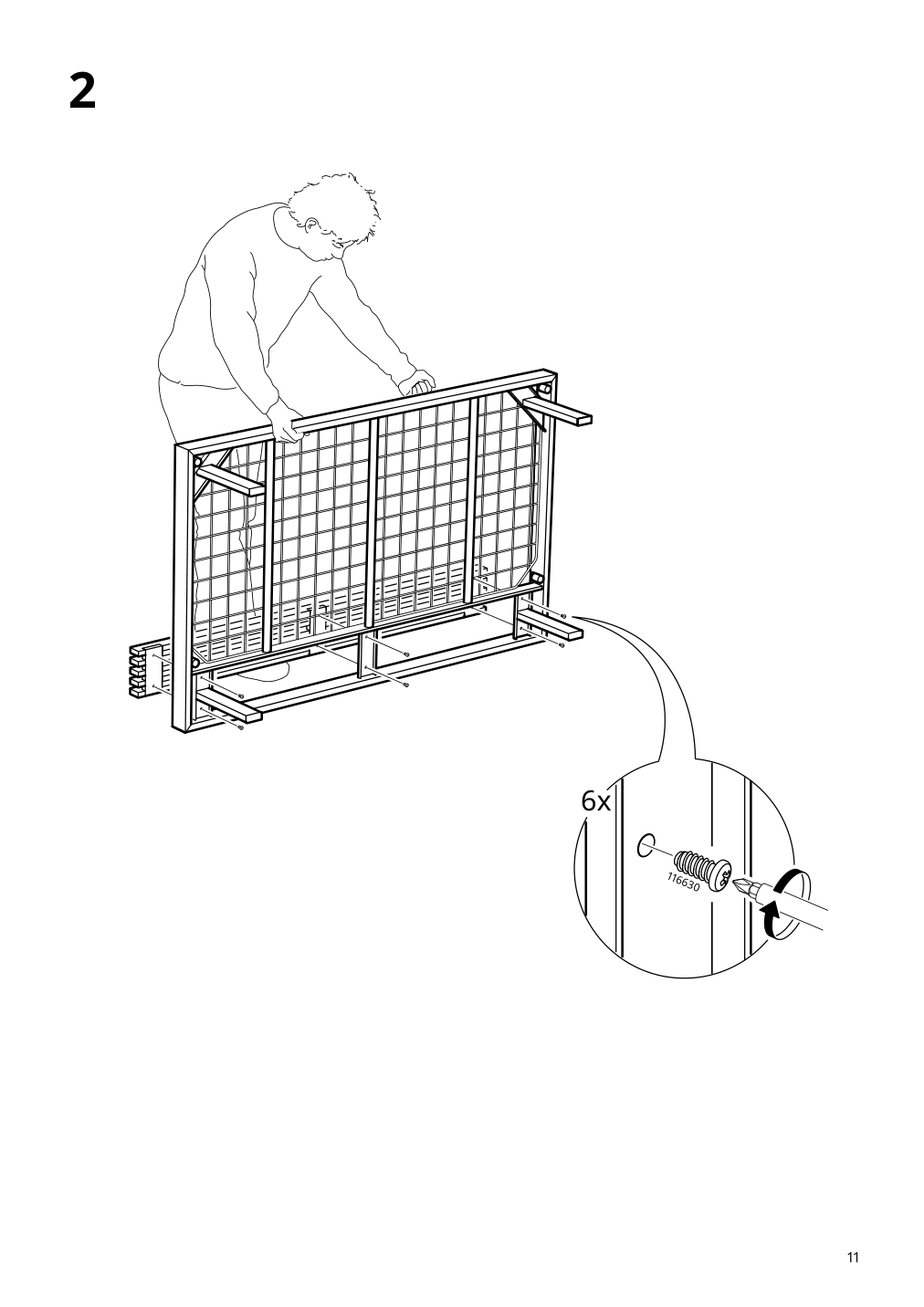 Assembly instructions for IKEA Revskaer 3 seat conversation set anthracite outdoor | Page 11 - IKEA REVSKÄR 3-seat conversation set 195.446.24