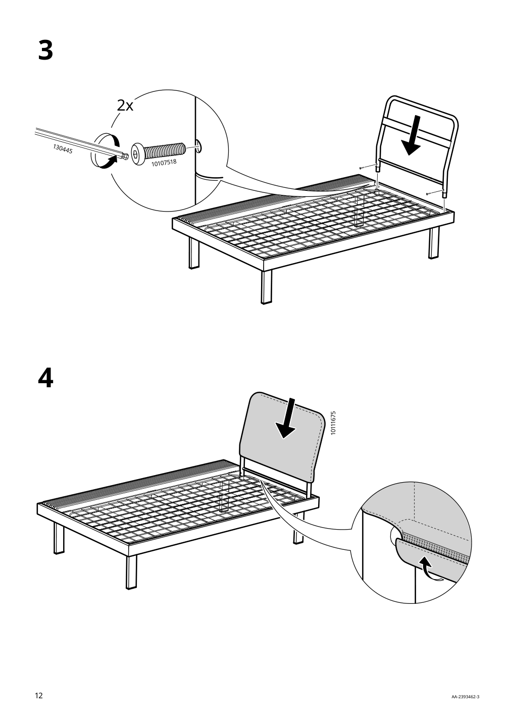 Assembly instructions for IKEA Revskaer 3 seat conversation set anthracite outdoor | Page 12 - IKEA REVSKÄR 3-seat conversation set 195.446.24