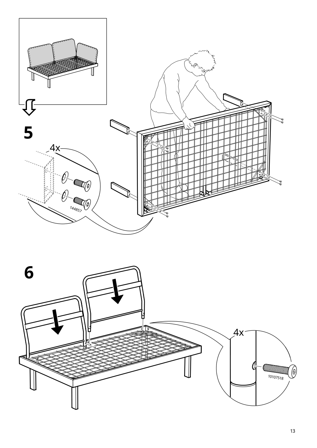 Assembly instructions for IKEA Revskaer 3 seat conversation set anthracite outdoor | Page 13 - IKEA REVSKÄR 3-seat conversation set 195.446.24