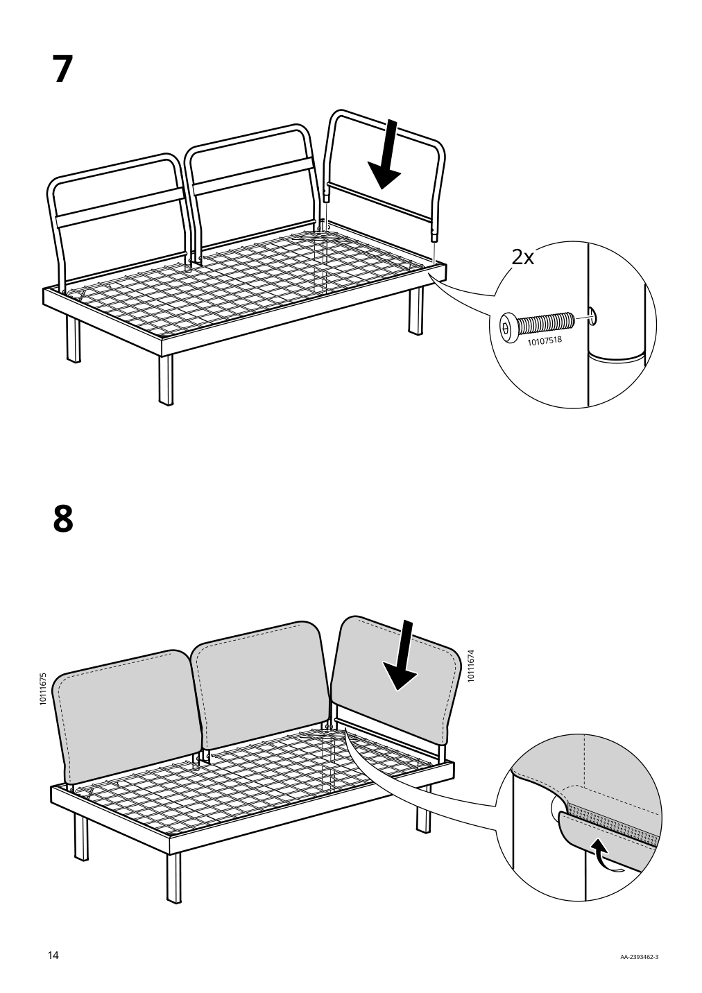 Assembly instructions for IKEA Revskaer 3 seat conversation set anthracite outdoor | Page 14 - IKEA REVSKÄR 3-seat conversation set 195.446.24