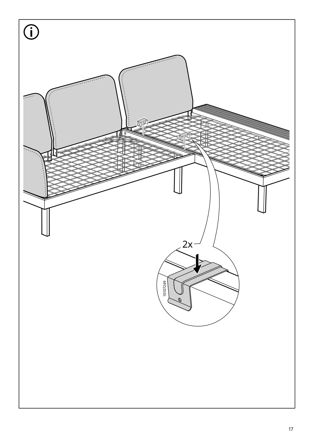 Assembly instructions for IKEA Revskaer 3 seat conversation set anthracite outdoor | Page 17 - IKEA REVSKÄR 3-seat conversation set 195.446.24