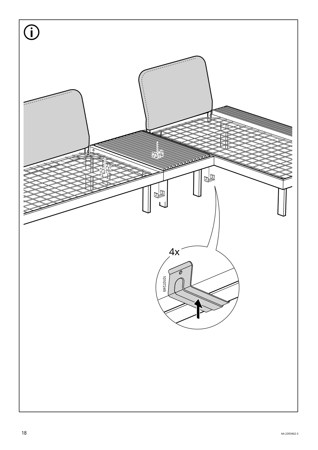 Assembly instructions for IKEA Revskaer 3 seat conversation set anthracite outdoor | Page 18 - IKEA REVSKÄR 3-seat conversation set 195.446.24