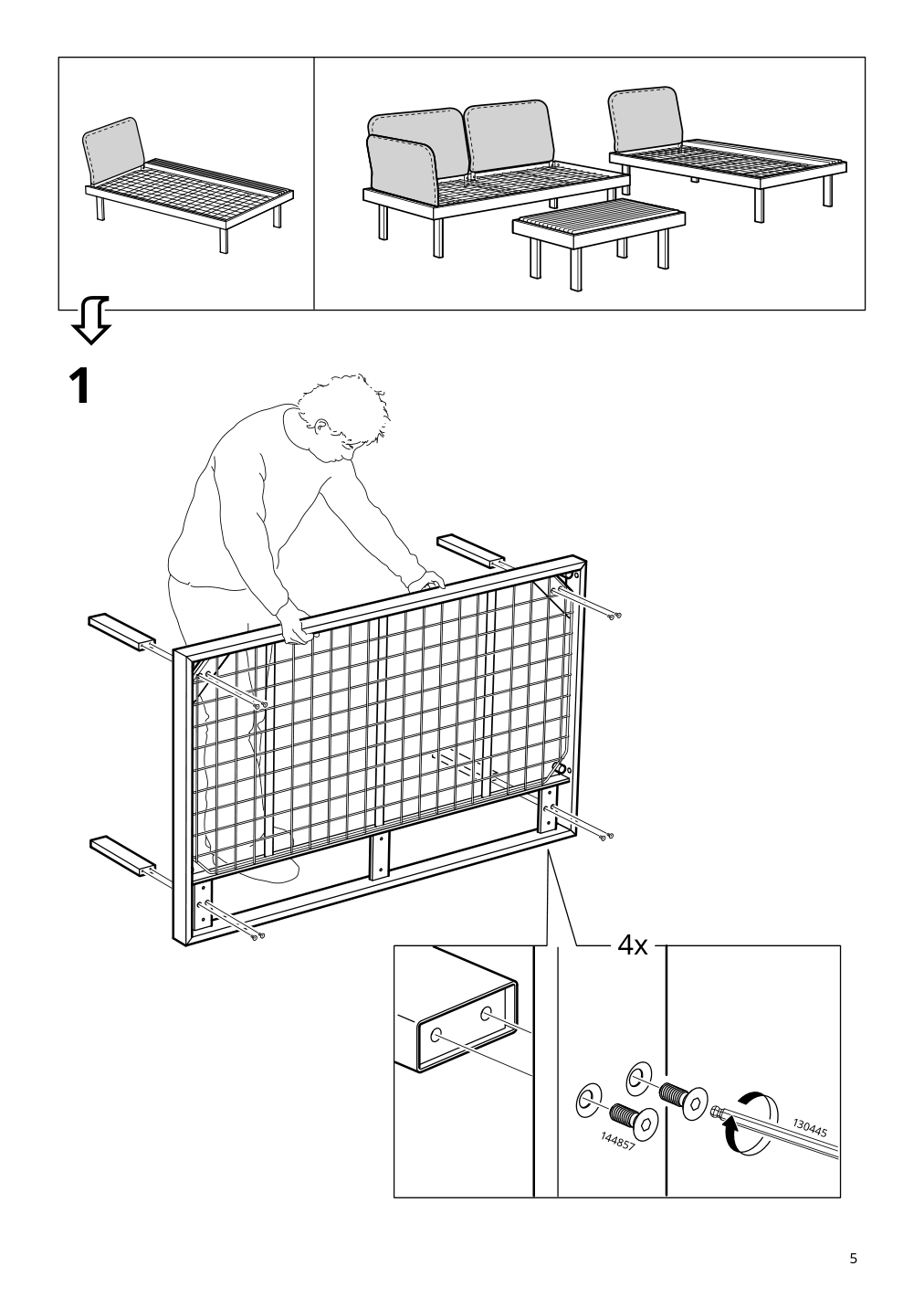 Assembly instructions for IKEA Revskaer 3 seat conversation set anthracite outdoor | Page 5 - IKEA REVSKÄR 3-seat conversation set 195.446.24