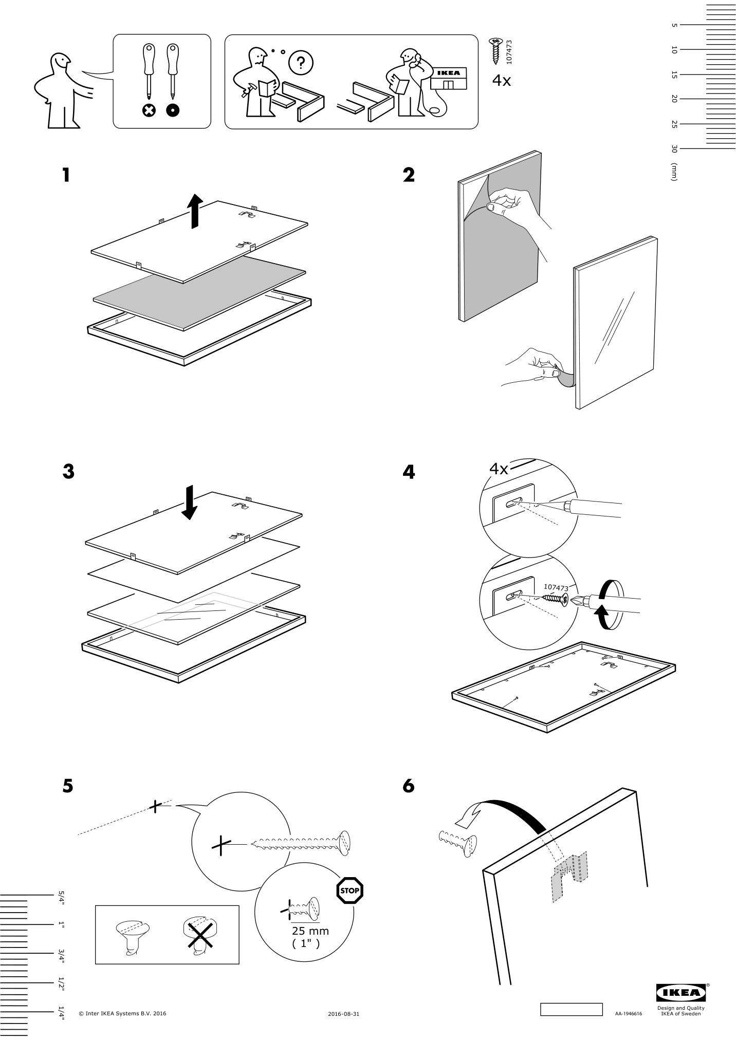 Assembly instructions for IKEA Ribba frame black | Page 1 - IKEA RIBBA frame 502.688.74