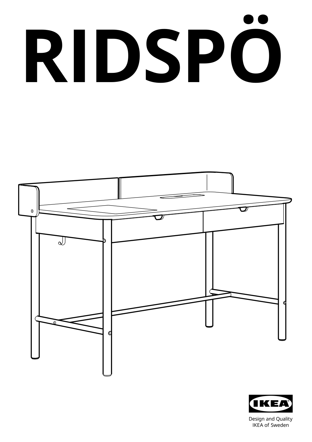 Assembly instructions for IKEA Ridspoe desk anthracite | Page 1 - IKEA RIDSPÖ / FJÄLLBERGET desk and chair 095.030.25