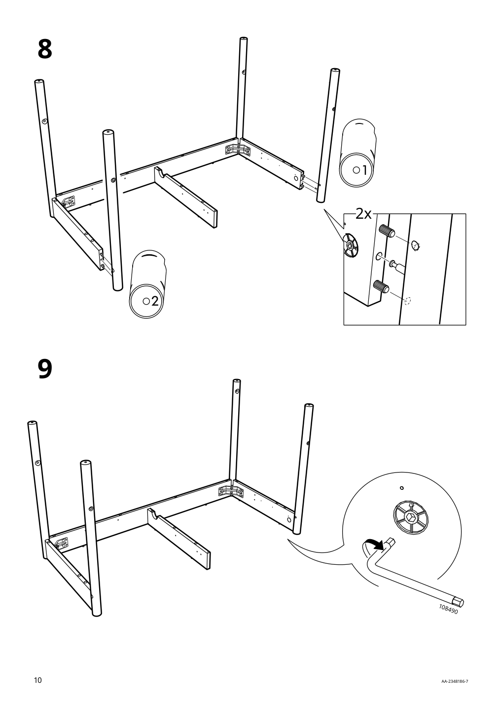 Assembly instructions for IKEA Ridspoe desk anthracite | Page 10 - IKEA RIDSPÖ / FJÄLLBERGET desk and chair 095.030.25