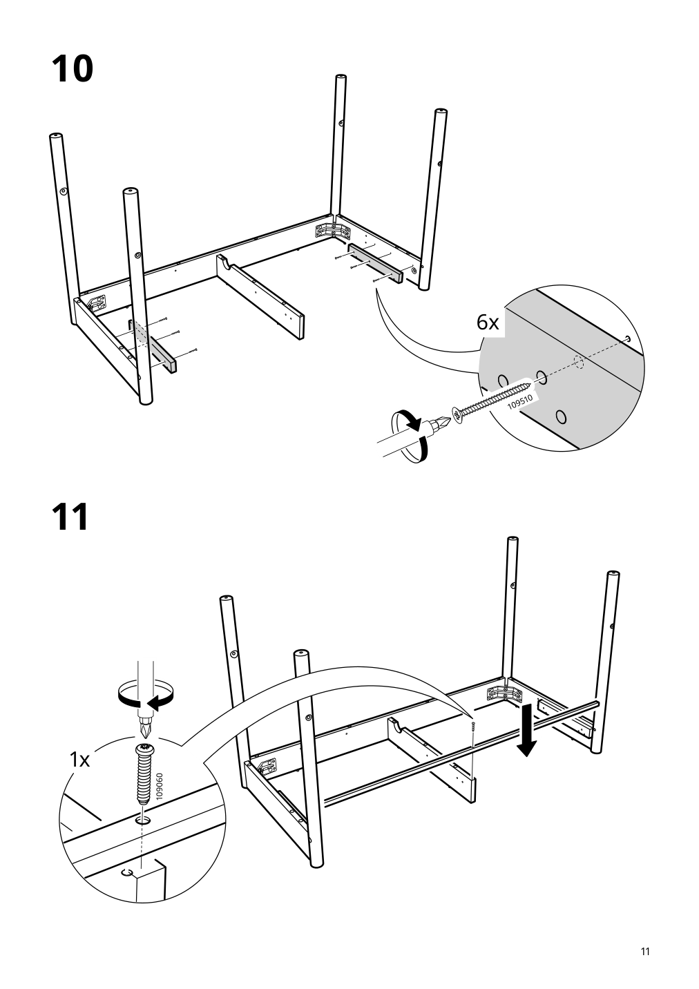 Assembly instructions for IKEA Ridspoe desk anthracite | Page 11 - IKEA RIDSPÖ / FJÄLLBERGET desk and chair 095.030.25