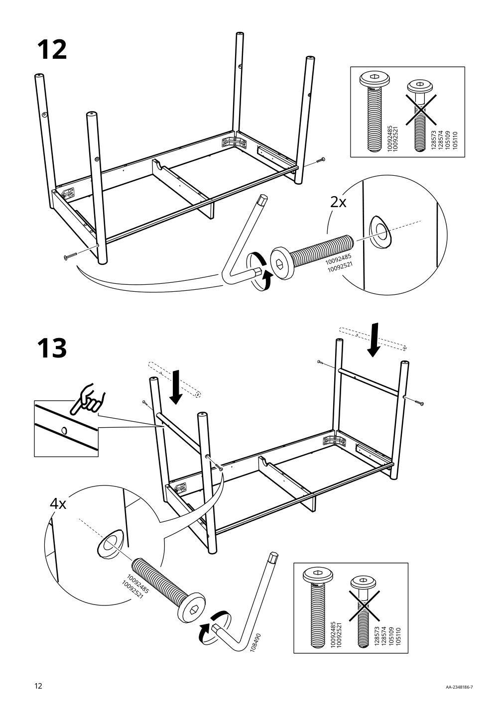 Assembly instructions for IKEA Ridspoe desk anthracite | Page 12 - IKEA RIDSPÖ / FJÄLLBERGET desk and chair 095.030.25