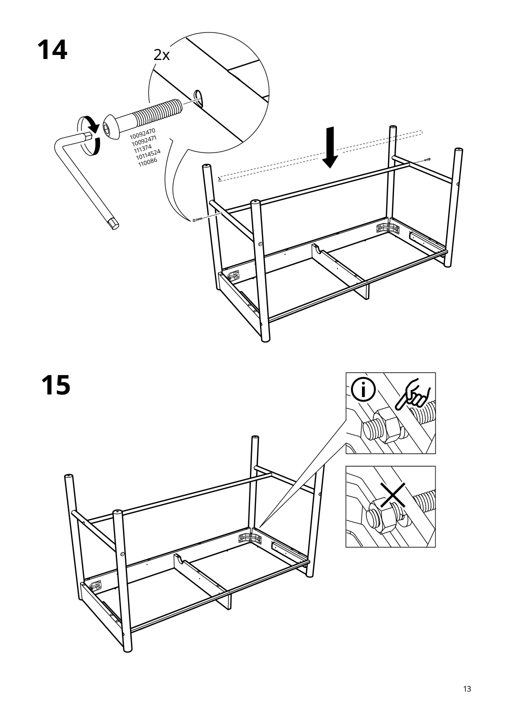 Assembly instructions for IKEA Ridspoe desk anthracite | Page 13 - IKEA RIDSPÖ / FJÄLLBERGET desk and chair 095.030.25