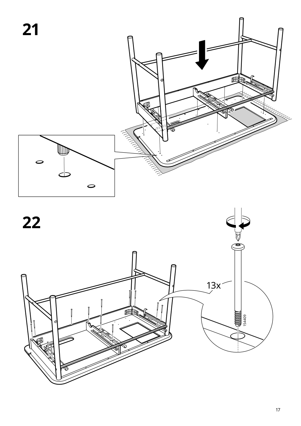 Assembly instructions for IKEA Ridspoe desk anthracite | Page 17 - IKEA RIDSPÖ / FJÄLLBERGET desk and chair 095.030.25