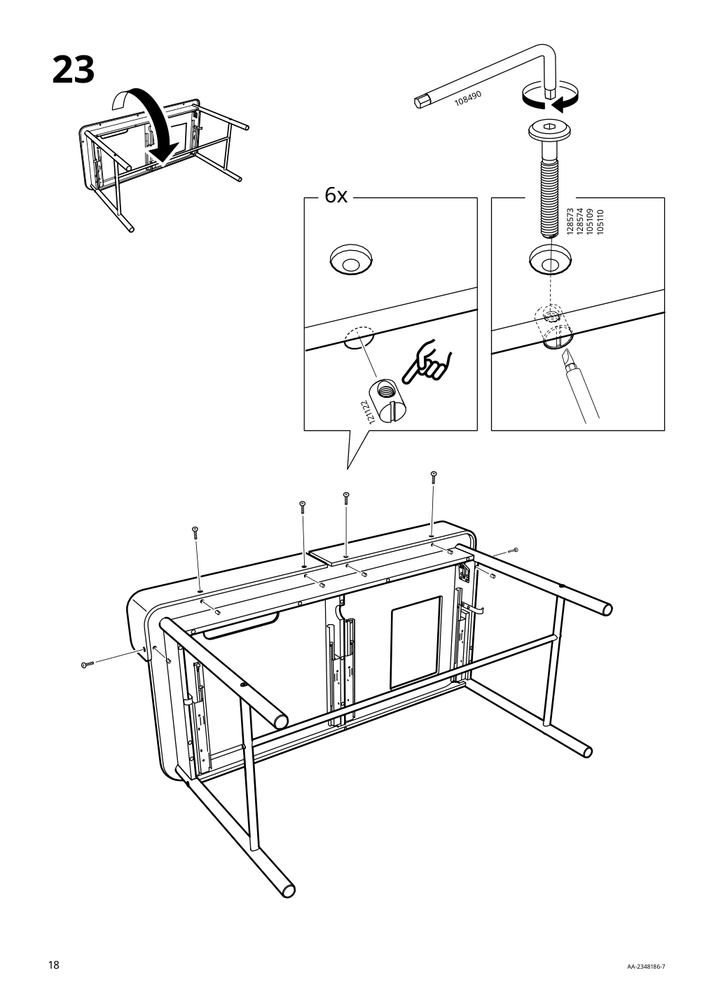 Assembly instructions for IKEA Ridspoe desk anthracite | Page 18 - IKEA RIDSPÖ / FJÄLLBERGET desk and chair 095.030.25