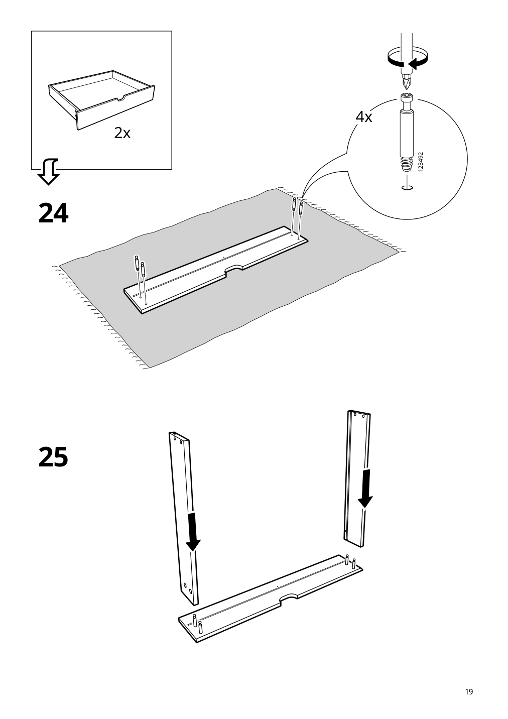 Assembly instructions for IKEA Ridspoe desk anthracite | Page 19 - IKEA RIDSPÖ / FJÄLLBERGET desk and chair 095.030.25