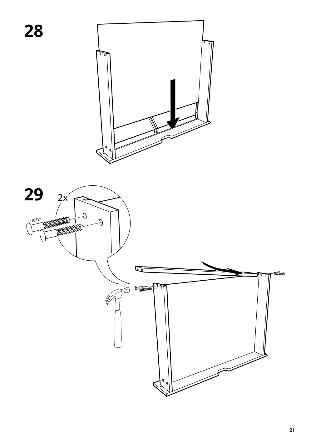 Assembly instructions for IKEA Ridspoe desk anthracite | Page 21 - IKEA RIDSPÖ / FJÄLLBERGET desk and chair 095.030.25