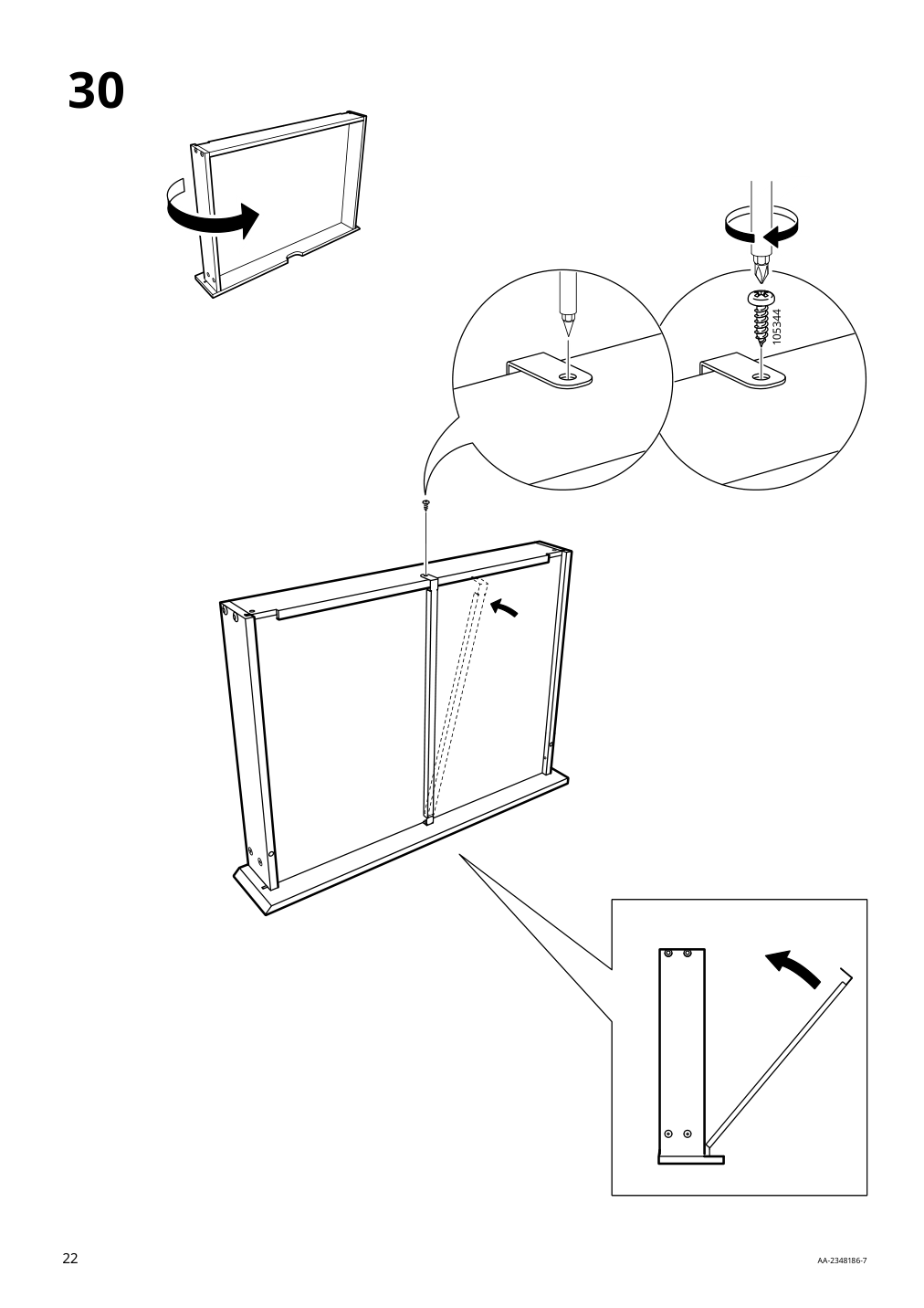 Assembly instructions for IKEA Ridspoe desk anthracite | Page 22 - IKEA RIDSPÖ / FJÄLLBERGET desk and chair 095.030.25