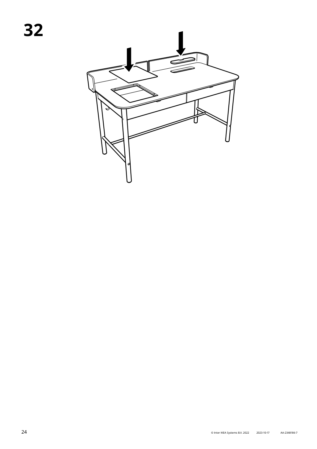 Assembly instructions for IKEA Ridspoe desk anthracite | Page 24 - IKEA RIDSPÖ / FJÄLLBERGET desk and chair 095.030.25