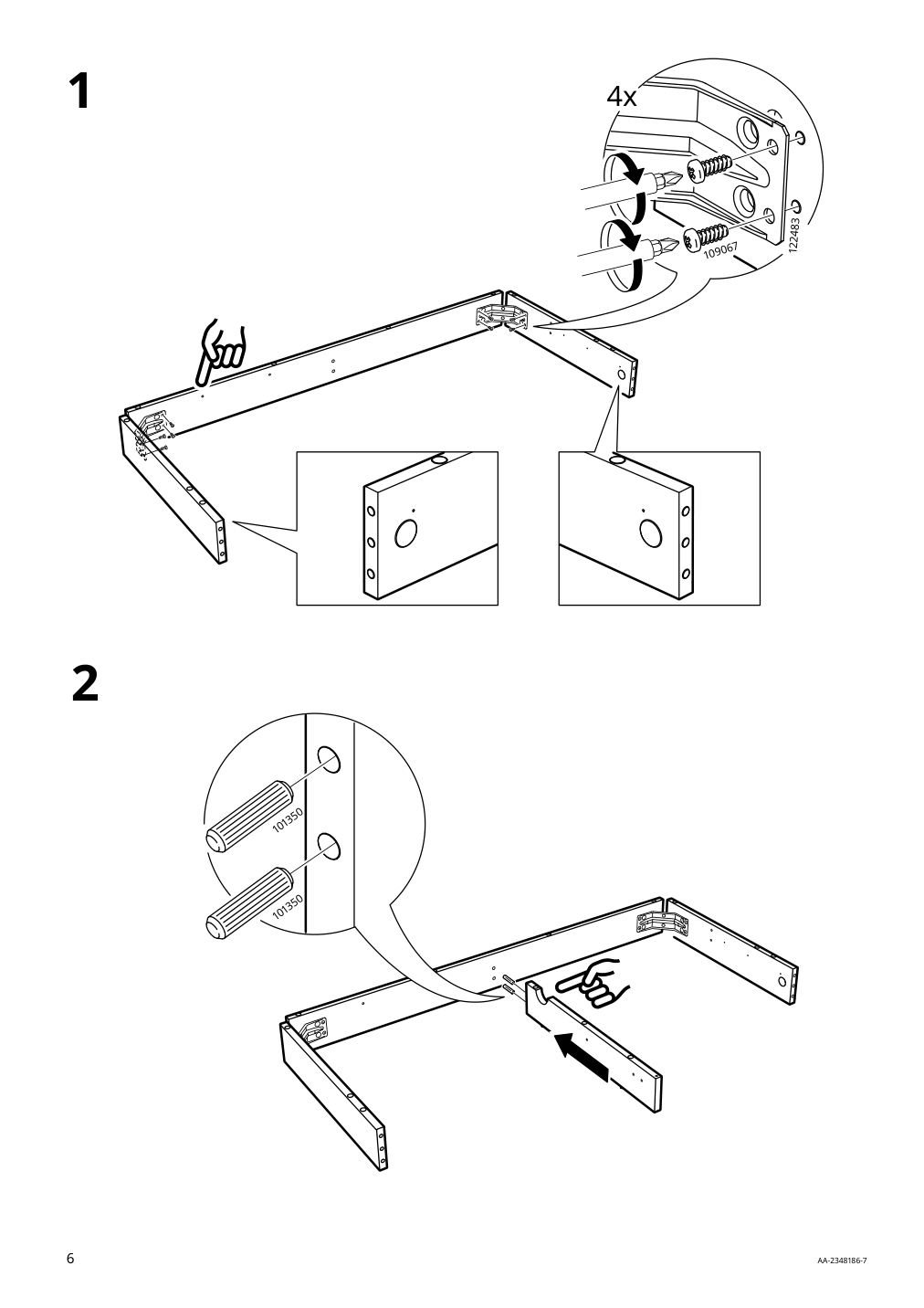 Assembly instructions for IKEA Ridspoe desk anthracite | Page 6 - IKEA RIDSPÖ / FJÄLLBERGET desk and chair 095.030.25