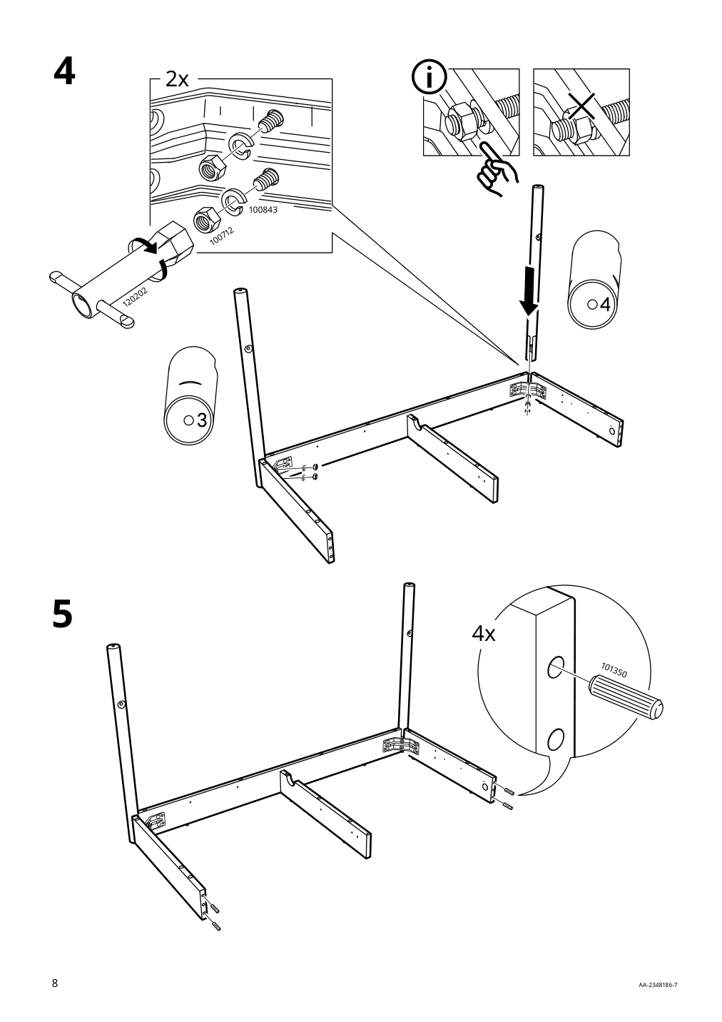 Assembly instructions for IKEA Ridspoe desk anthracite | Page 8 - IKEA RIDSPÖ / FJÄLLBERGET desk and chair 095.030.25