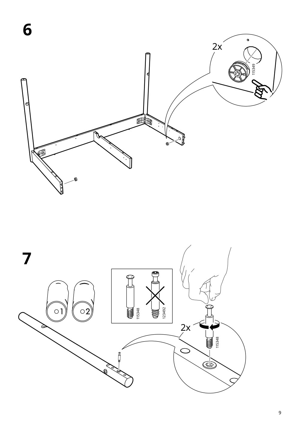 Assembly instructions for IKEA Ridspoe desk anthracite | Page 9 - IKEA RIDSPÖ / FJÄLLBERGET desk and chair 095.030.25