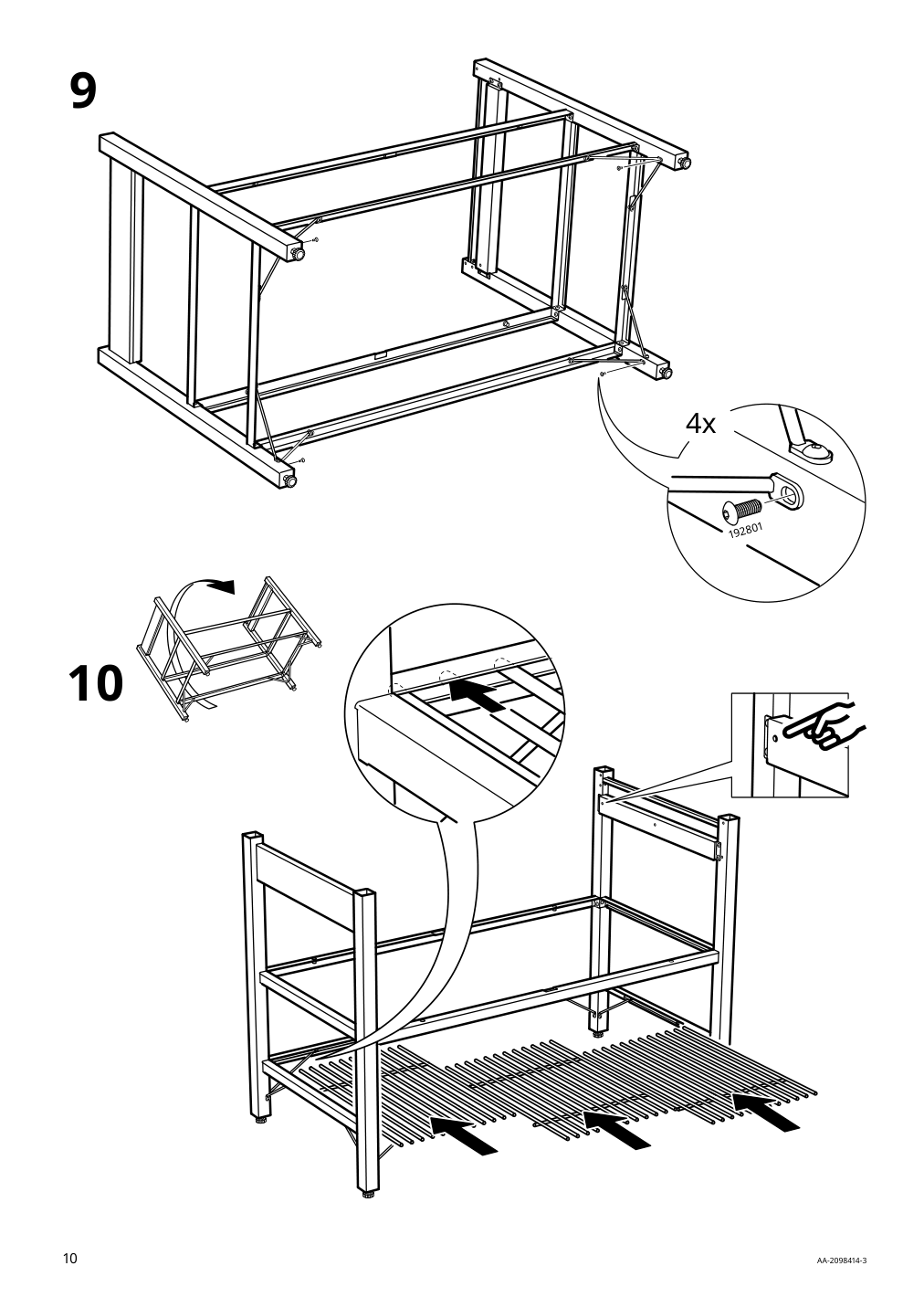 Assembly instructions for IKEA Rimforsa work bench stainless steel bamboo | Page 10 - IKEA RIMFORSA work bench 603.994.12