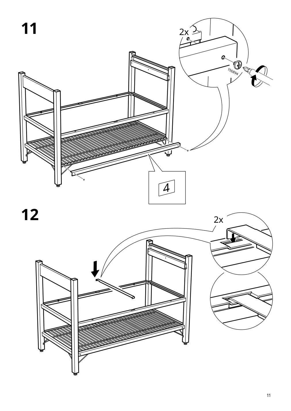 Assembly instructions for IKEA Rimforsa work bench stainless steel bamboo | Page 11 - IKEA RIMFORSA work bench 603.994.12