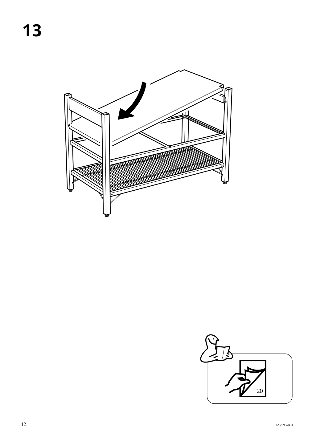 Assembly instructions for IKEA Rimforsa work bench stainless steel bamboo | Page 12 - IKEA RIMFORSA work bench 603.994.12