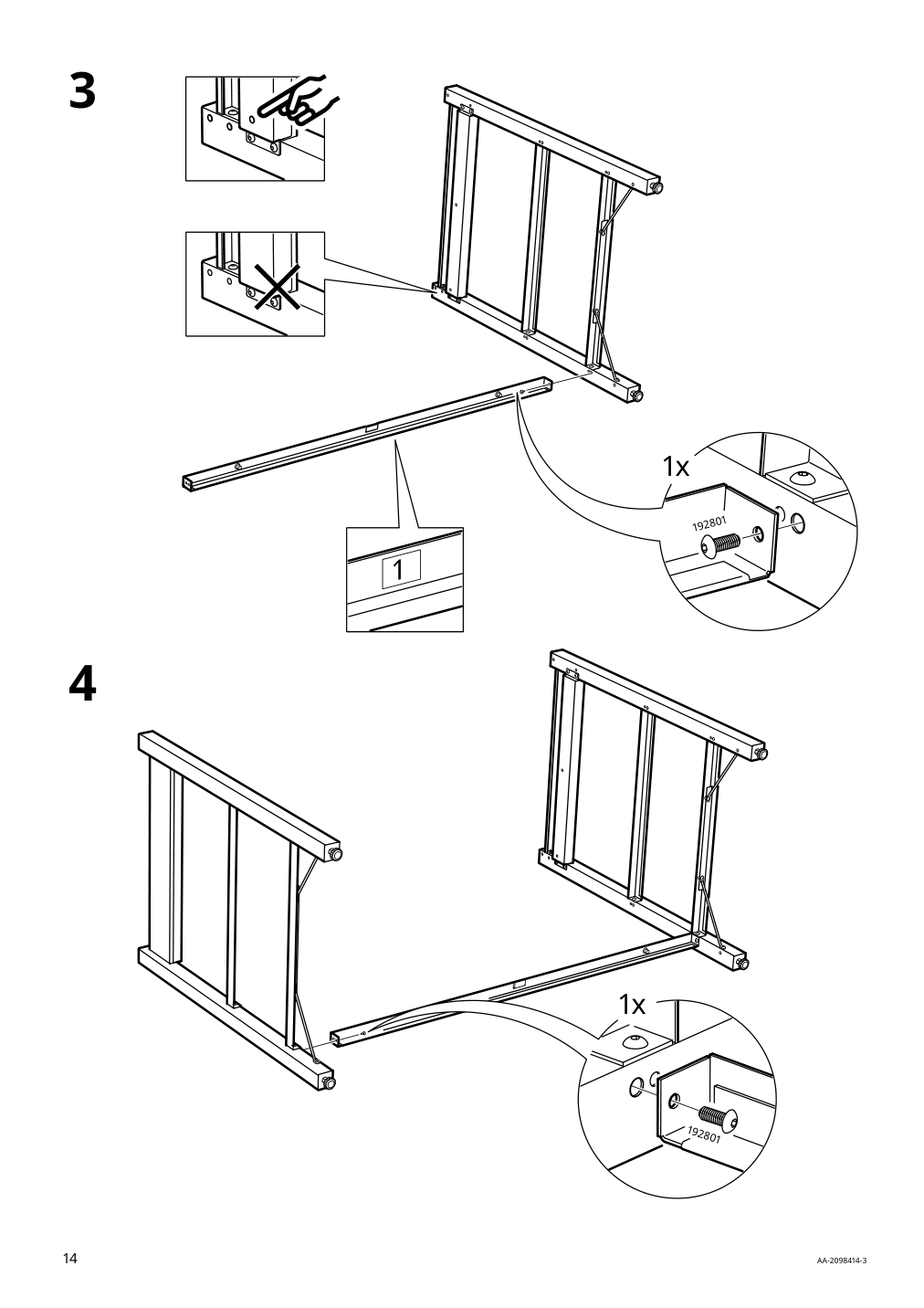 Assembly instructions for IKEA Rimforsa work bench stainless steel bamboo | Page 14 - IKEA RIMFORSA work bench 603.994.12