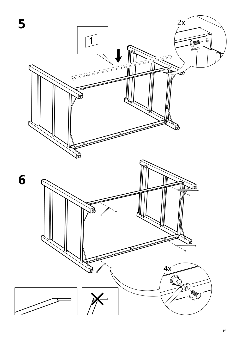 Assembly instructions for IKEA Rimforsa work bench stainless steel bamboo | Page 15 - IKEA RIMFORSA work bench 603.994.12