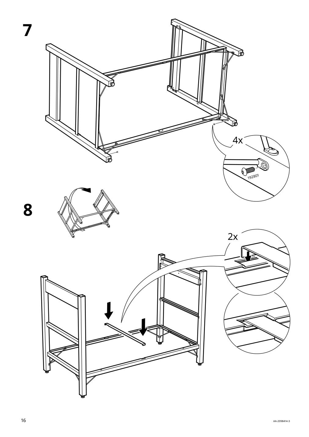 Assembly instructions for IKEA Rimforsa work bench stainless steel bamboo | Page 16 - IKEA RIMFORSA work bench 603.994.12