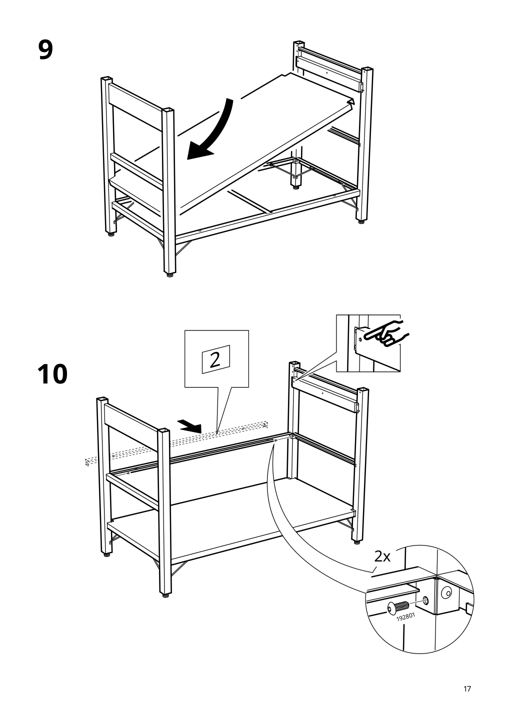 Assembly instructions for IKEA Rimforsa work bench stainless steel bamboo | Page 17 - IKEA RIMFORSA work bench 603.994.12