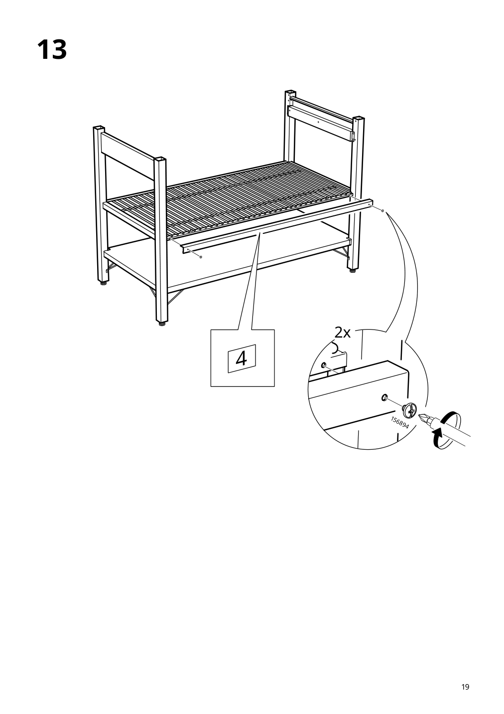 Assembly instructions for IKEA Rimforsa work bench stainless steel bamboo | Page 19 - IKEA RIMFORSA work bench 603.994.12