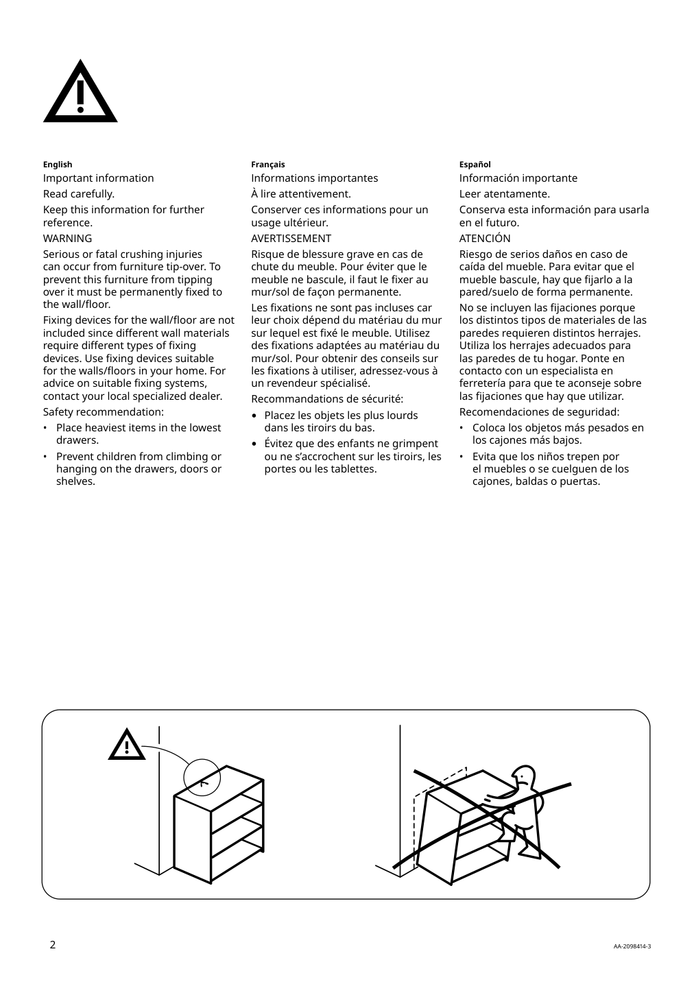 Assembly instructions for IKEA Rimforsa work bench stainless steel bamboo | Page 2 - IKEA RIMFORSA work bench 603.994.12