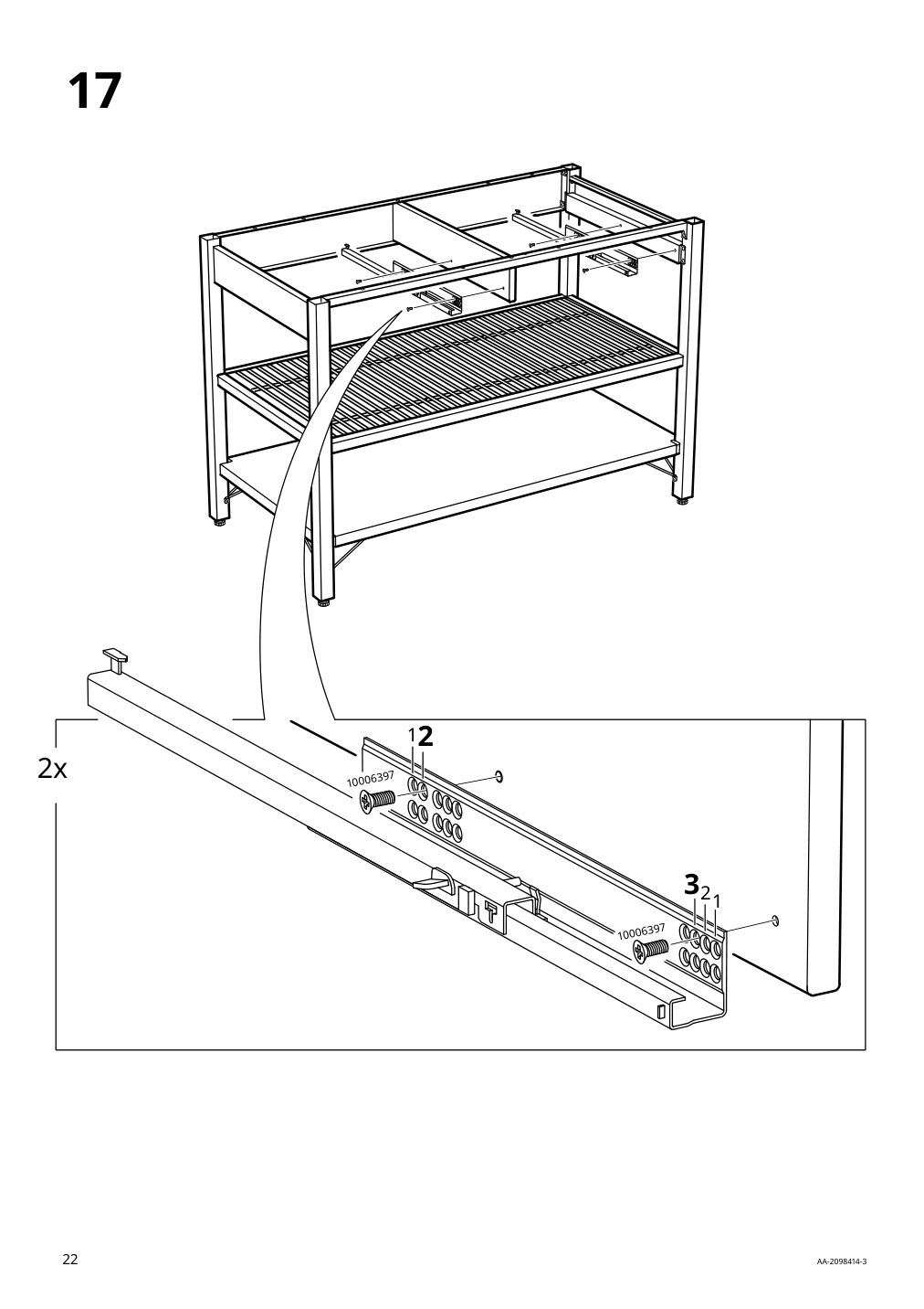 Assembly instructions for IKEA Rimforsa work bench stainless steel bamboo | Page 22 - IKEA RIMFORSA work bench 603.994.12