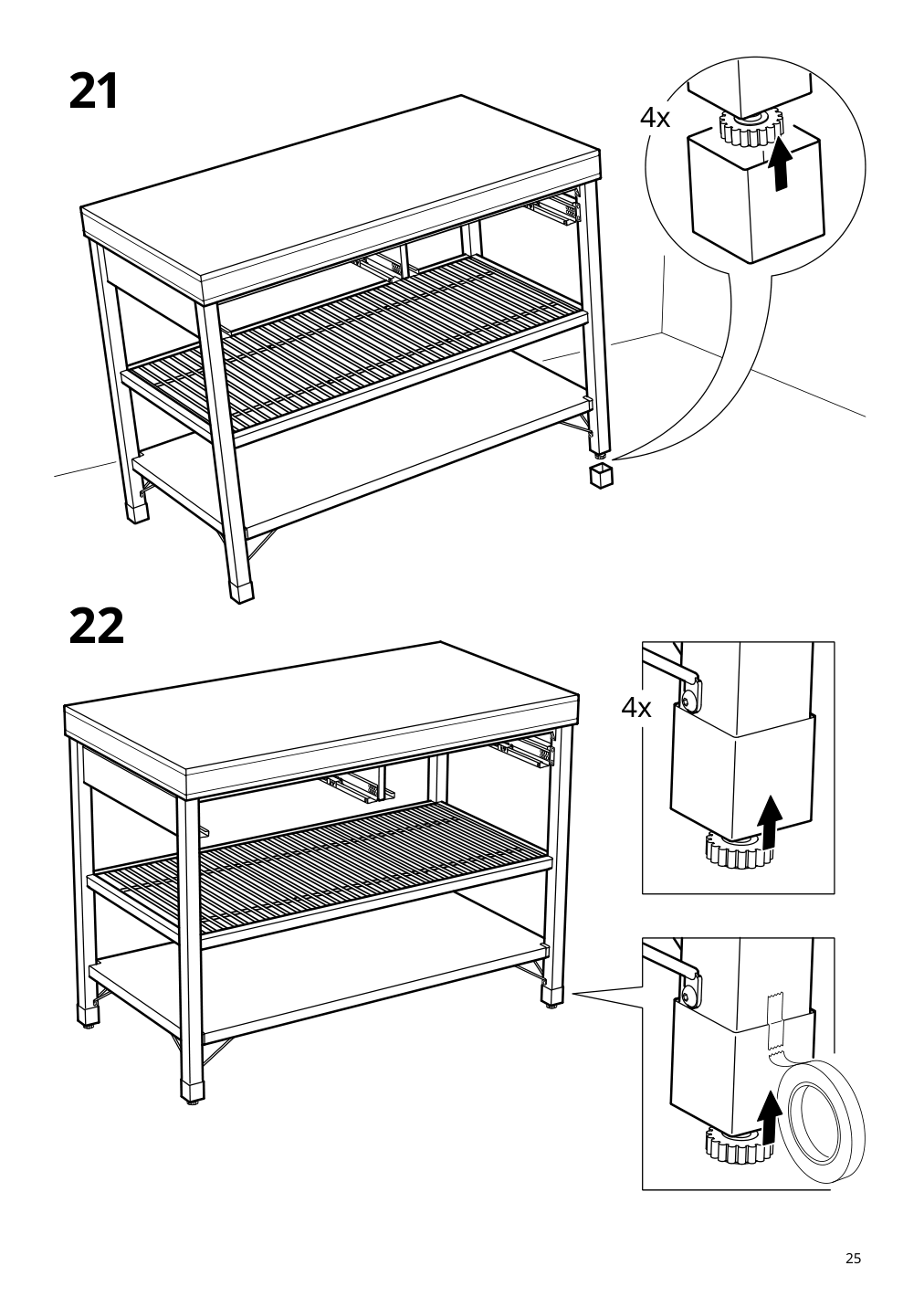 Assembly instructions for IKEA Rimforsa work bench stainless steel bamboo | Page 25 - IKEA RIMFORSA work bench 603.994.12