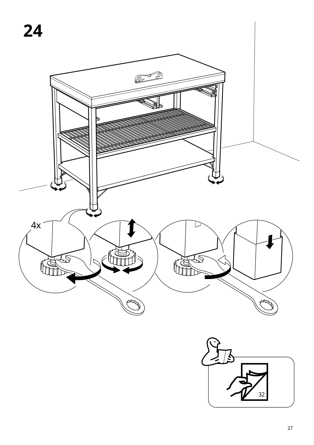 Assembly instructions for IKEA Rimforsa work bench stainless steel bamboo | Page 27 - IKEA RIMFORSA work bench 603.994.12