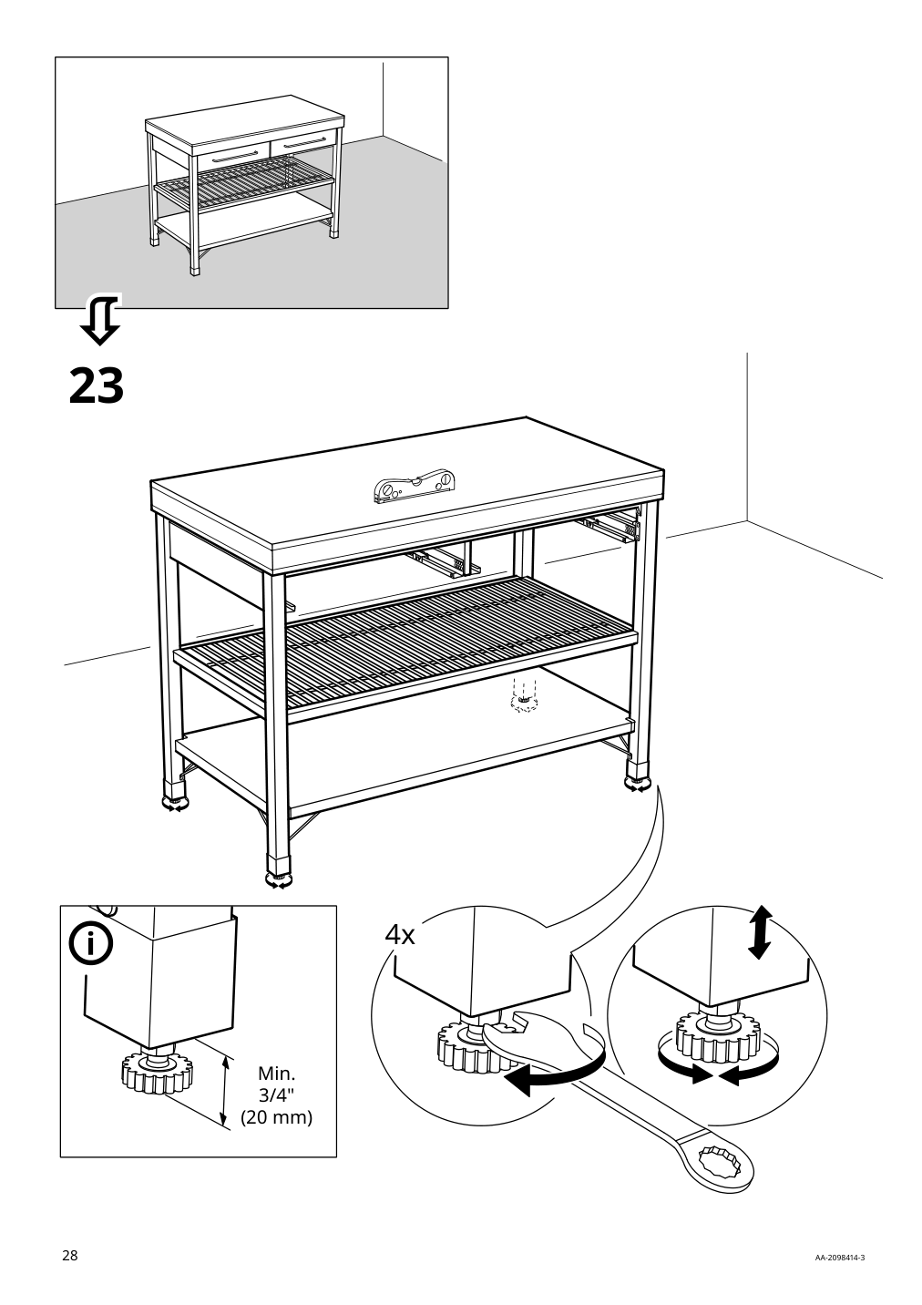 Assembly instructions for IKEA Rimforsa work bench stainless steel bamboo | Page 28 - IKEA RIMFORSA work bench 603.994.12