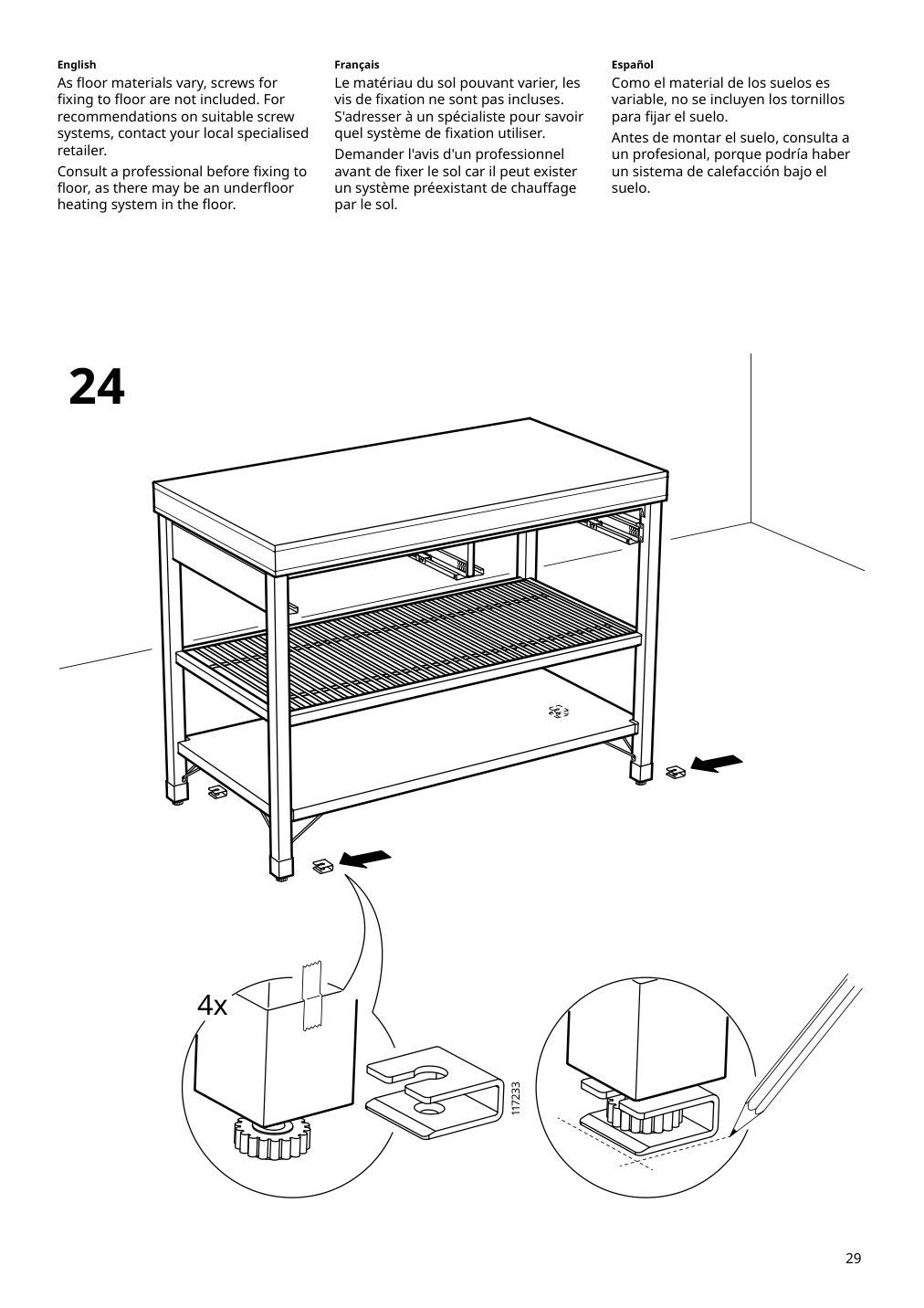 Assembly instructions for IKEA Rimforsa work bench stainless steel bamboo | Page 29 - IKEA RIMFORSA work bench 603.994.12