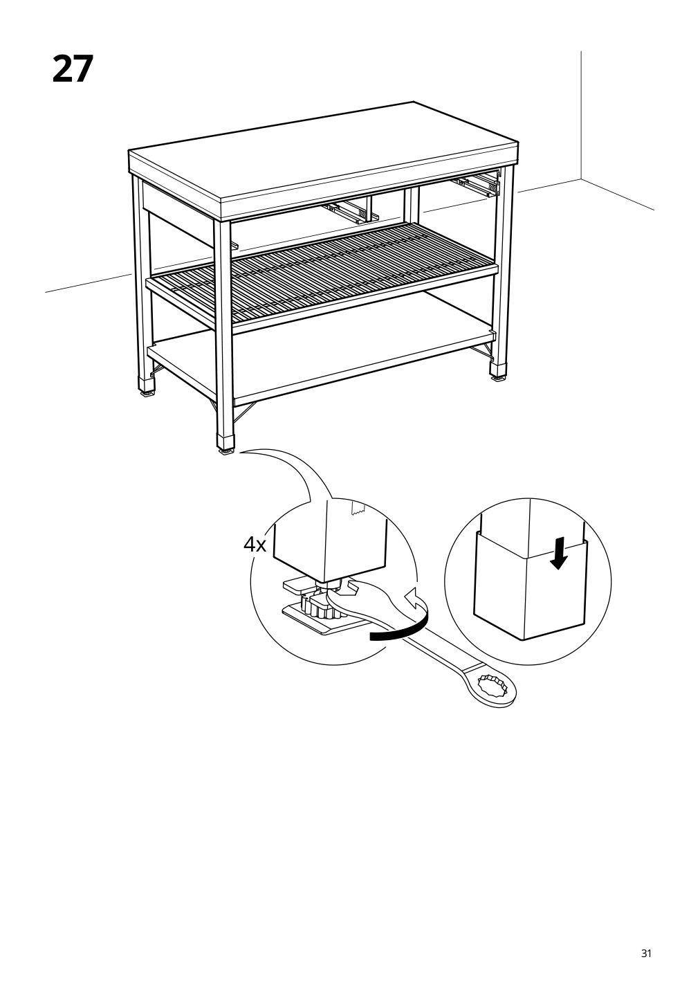 Assembly instructions for IKEA Rimforsa work bench stainless steel bamboo | Page 31 - IKEA RIMFORSA work bench 603.994.12