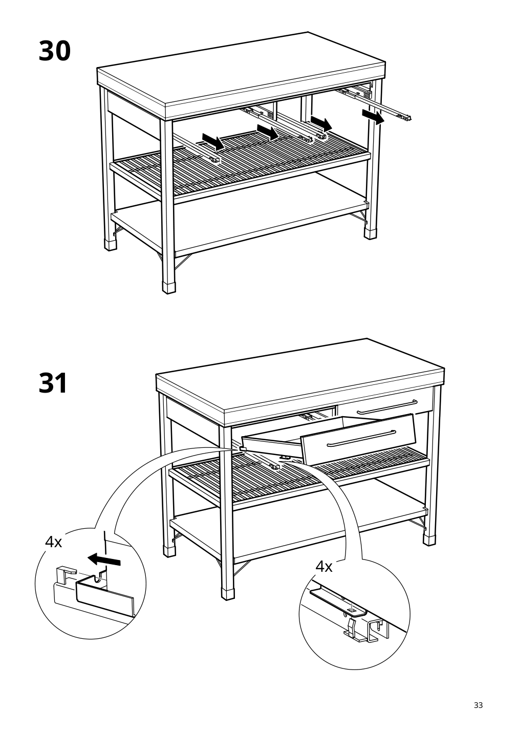 Assembly instructions for IKEA Rimforsa work bench stainless steel bamboo | Page 33 - IKEA RIMFORSA work bench 603.994.12