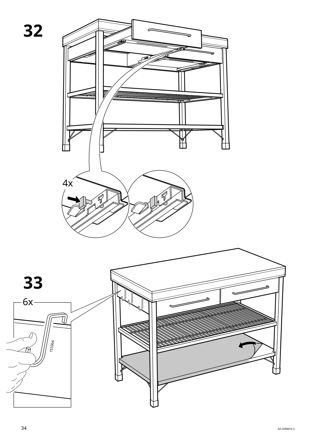 Assembly instructions for IKEA Rimforsa work bench stainless steel bamboo | Page 34 - IKEA RIMFORSA work bench 603.994.12