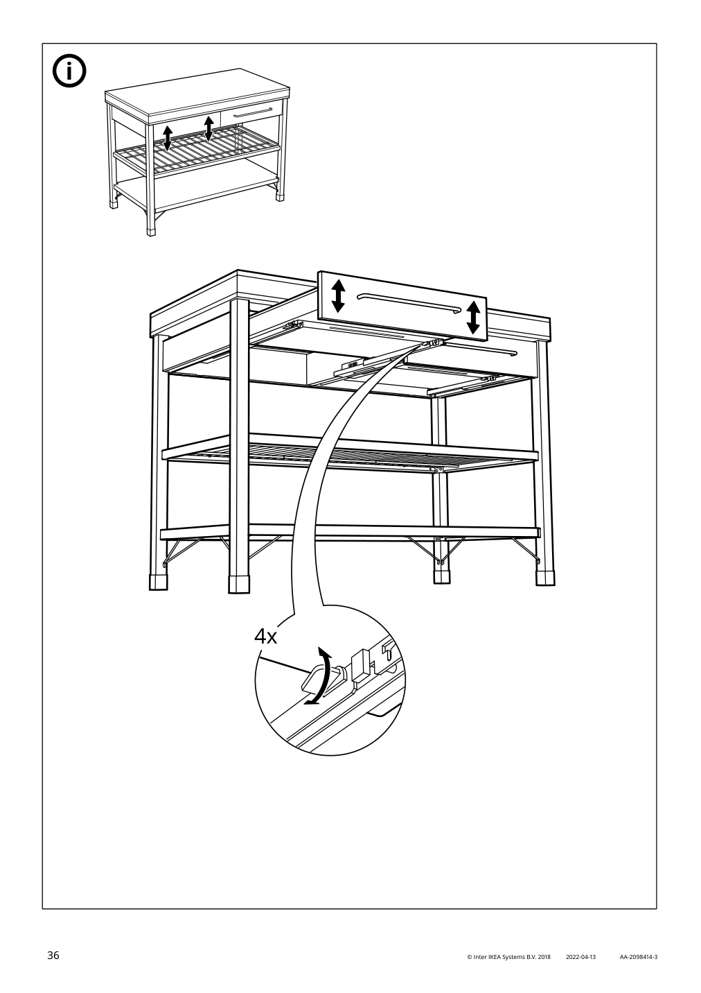 Assembly instructions for IKEA Rimforsa work bench stainless steel bamboo | Page 36 - IKEA RIMFORSA work bench 603.994.12