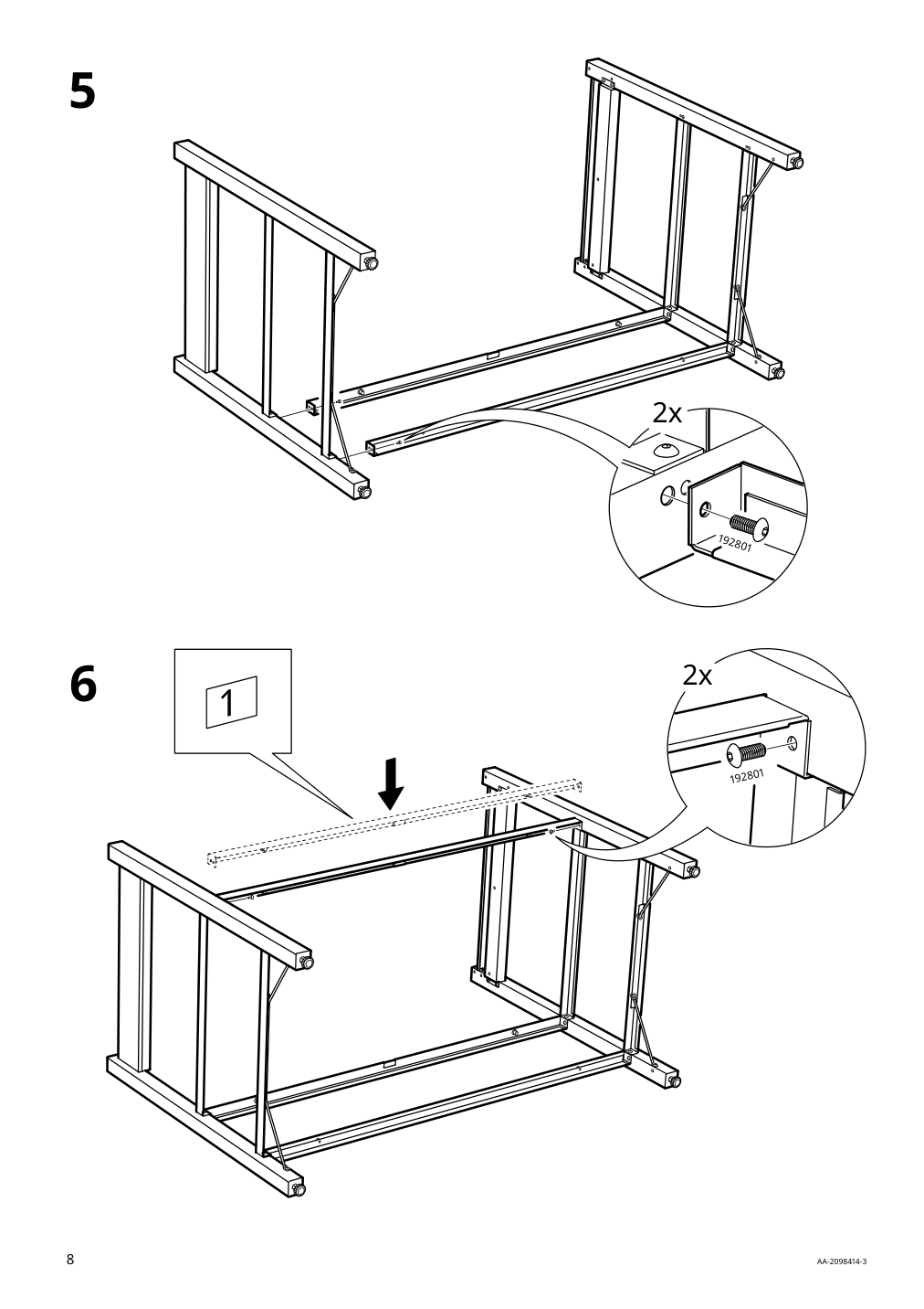 Assembly instructions for IKEA Rimforsa work bench stainless steel bamboo | Page 8 - IKEA RIMFORSA work bench 603.994.12