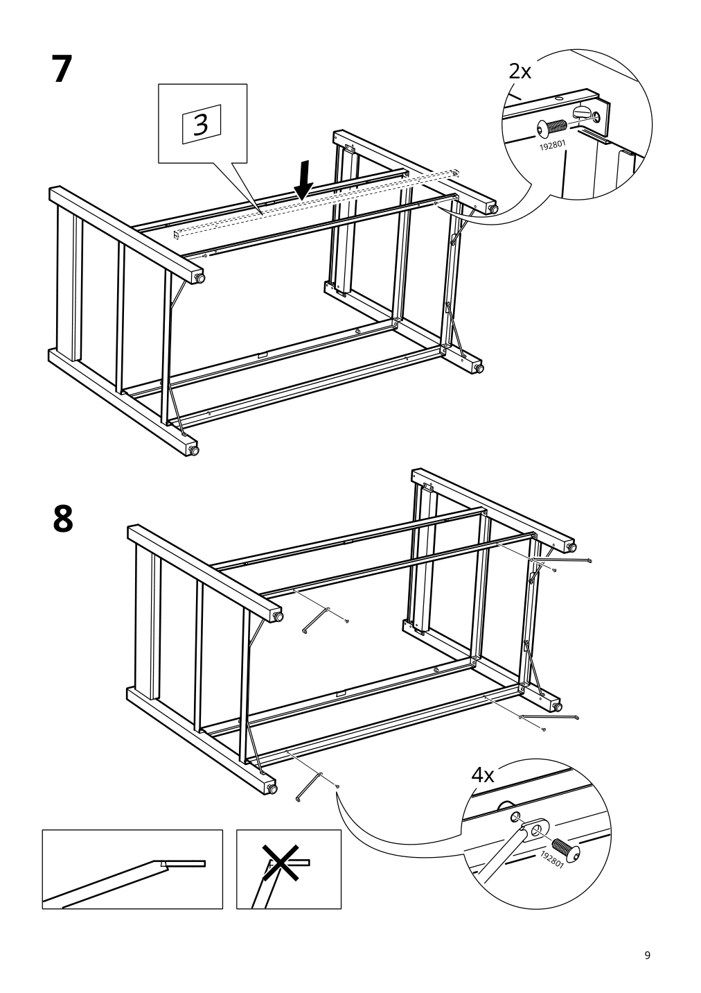 Assembly instructions for IKEA Rimforsa work bench stainless steel bamboo | Page 9 - IKEA RIMFORSA work bench 603.994.12