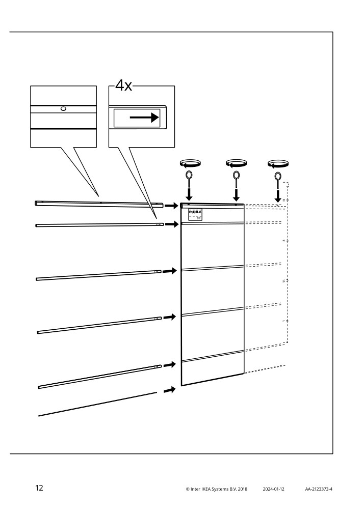 Assembly instructions for IKEA Ringblomma roman blind white green stripe | Page 12 - IKEA RINGBLOMMA Roman blind 104.910.69