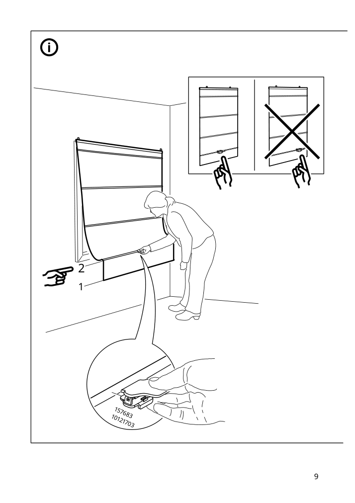 Assembly instructions for IKEA Ringblomma roman blind white green stripe | Page 9 - IKEA RINGBLOMMA Roman blind 104.910.69