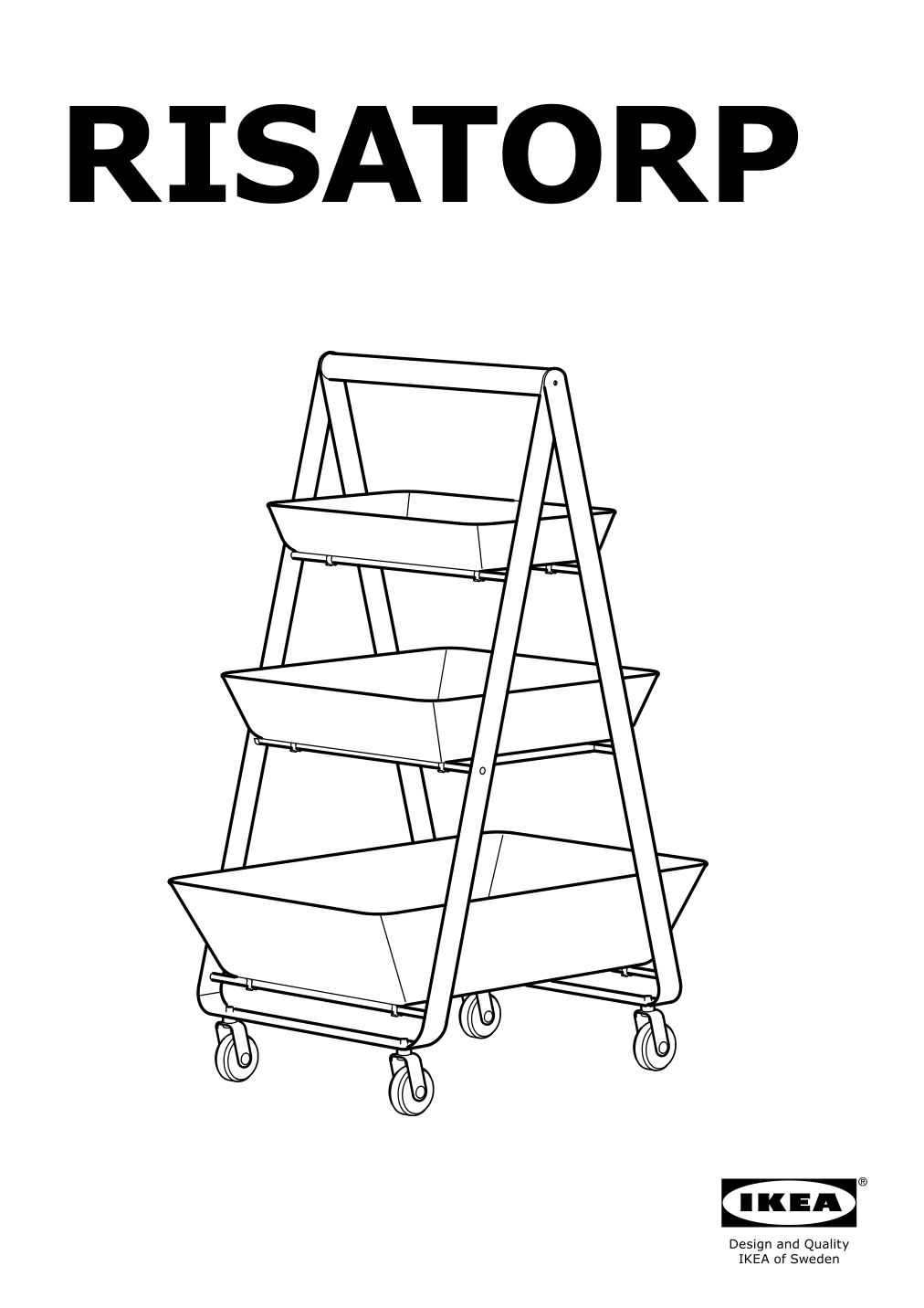 Assembly instructions for IKEA Risatorp utility cart white | Page 1 - IKEA RISATORP utility cart 202.816.31