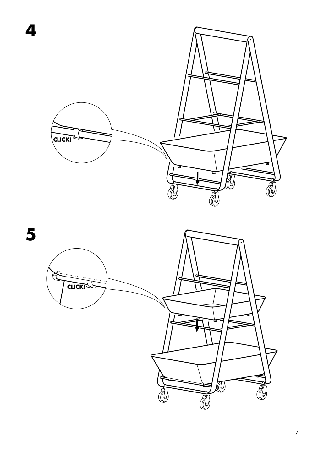 Assembly instructions for IKEA Risatorp utility cart white | Page 7 - IKEA RISATORP utility cart 202.816.31