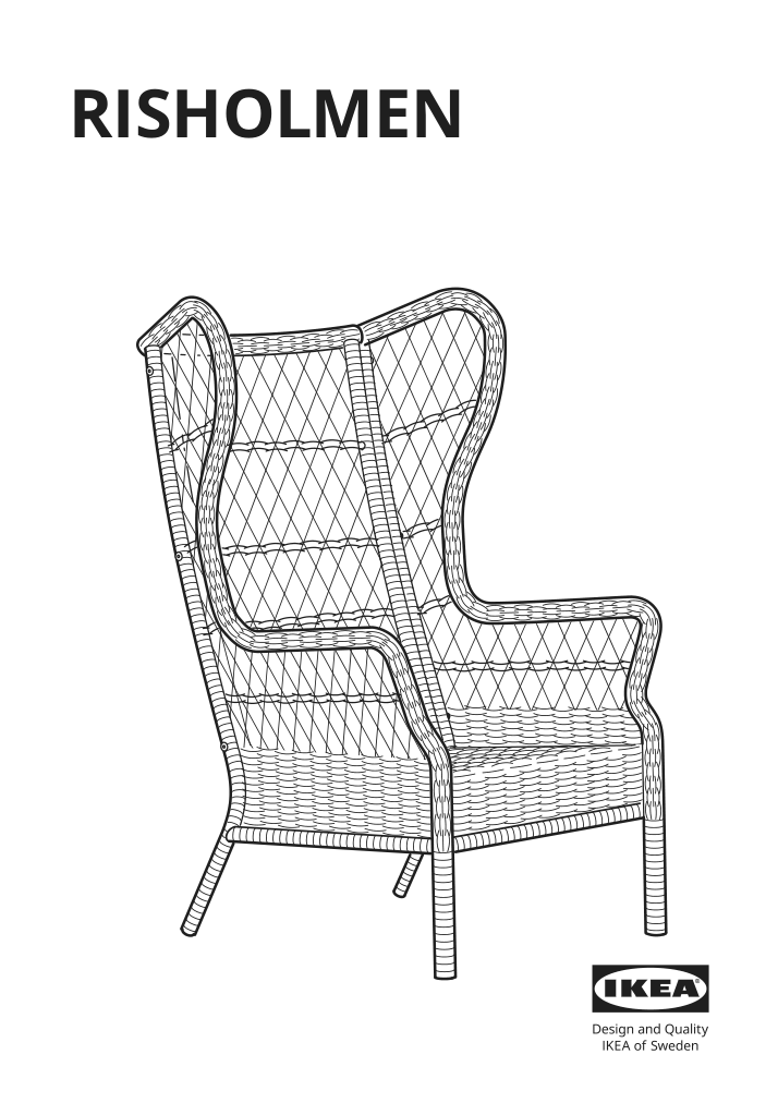 Assembly instructions for IKEA Risholmen wing chair in outdoor brown | Page 1 - IKEA RISHOLMEN wing chair, in/outdoor 005.037.94