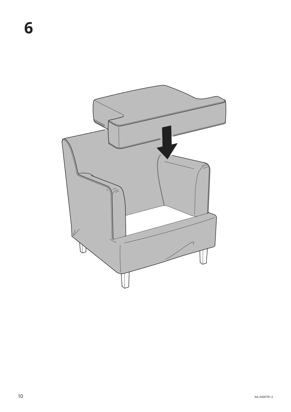 Assembly instructions for IKEA Rocksjoen armchair frame | Page 10 - IKEA ROCKSJÖN armchair with ottoman 095.146.89