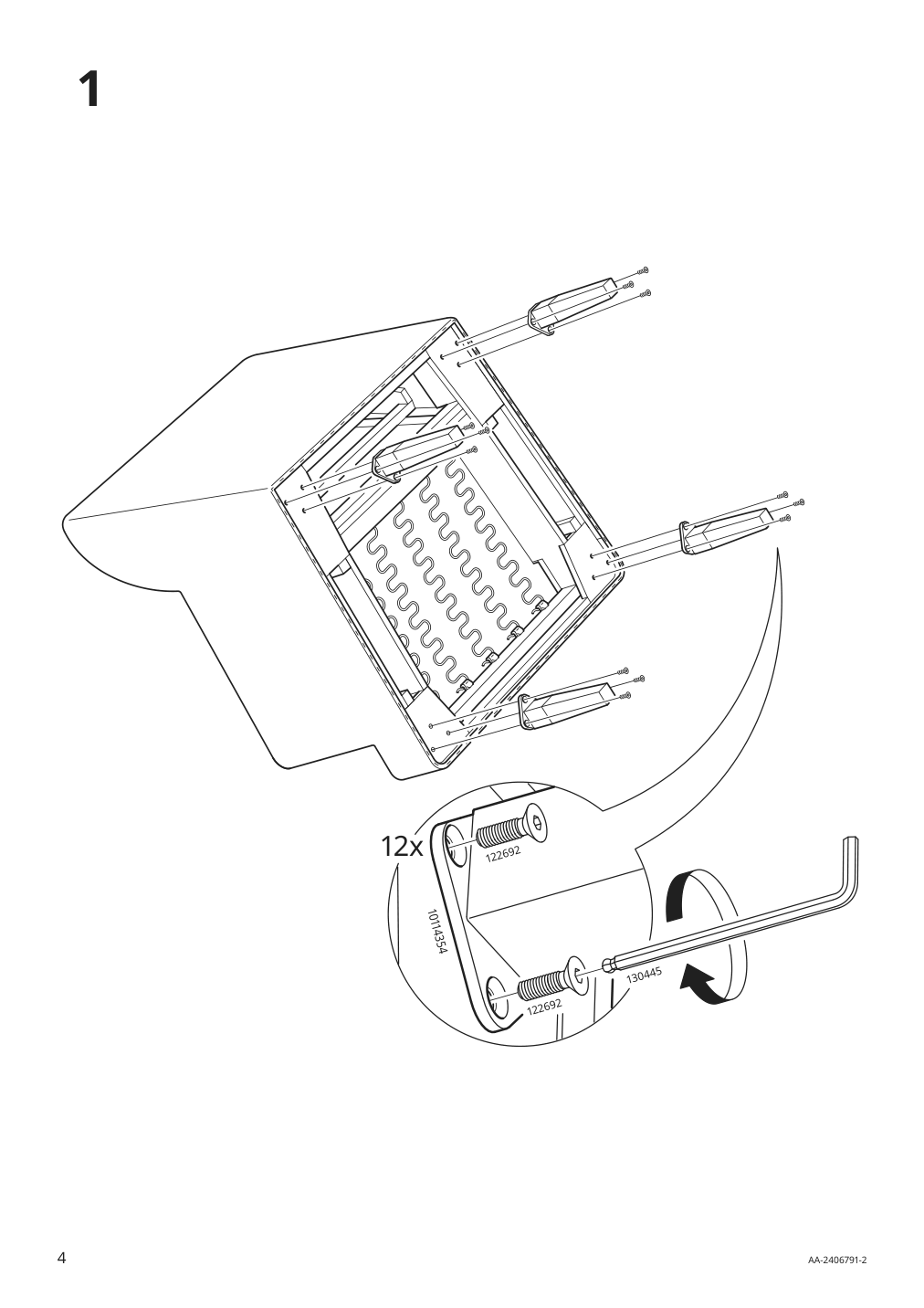 Assembly instructions for IKEA Rocksjoen armchair frame | Page 4 - IKEA ROCKSJÖN armchair 295.088.52