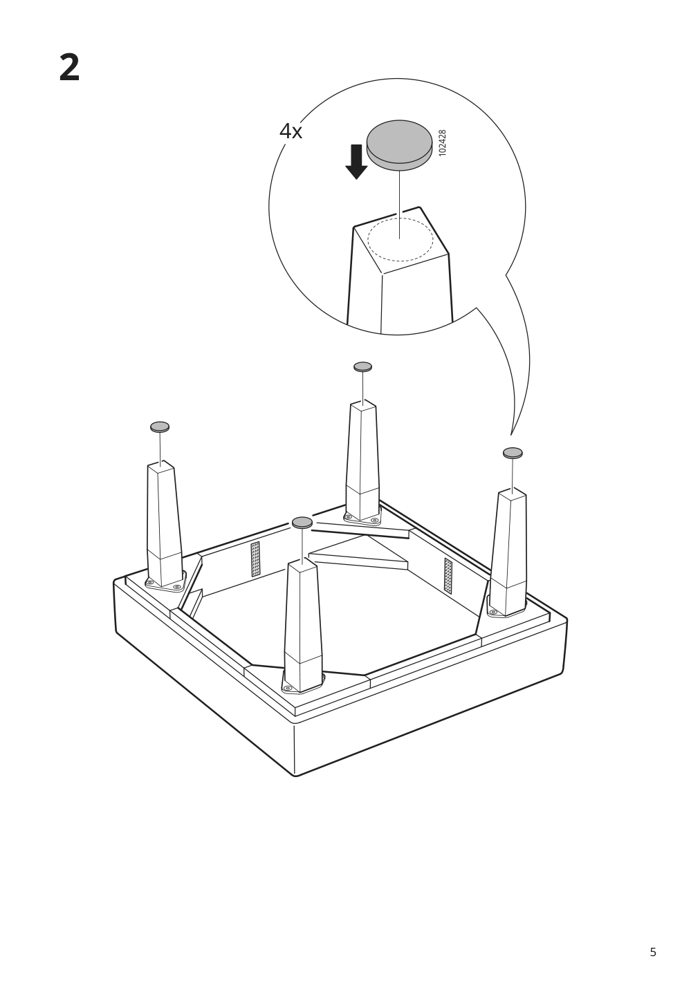 Assembly instructions for IKEA Rocksjoen ottoman frame | Page 5 - IKEA ROCKSJÖN armchair with ottoman 095.146.89